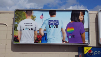 Billboard showing OHF clothing items